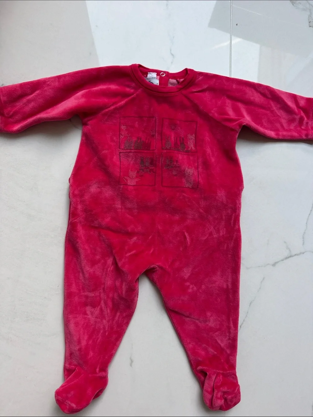Petit Bateau velour footie